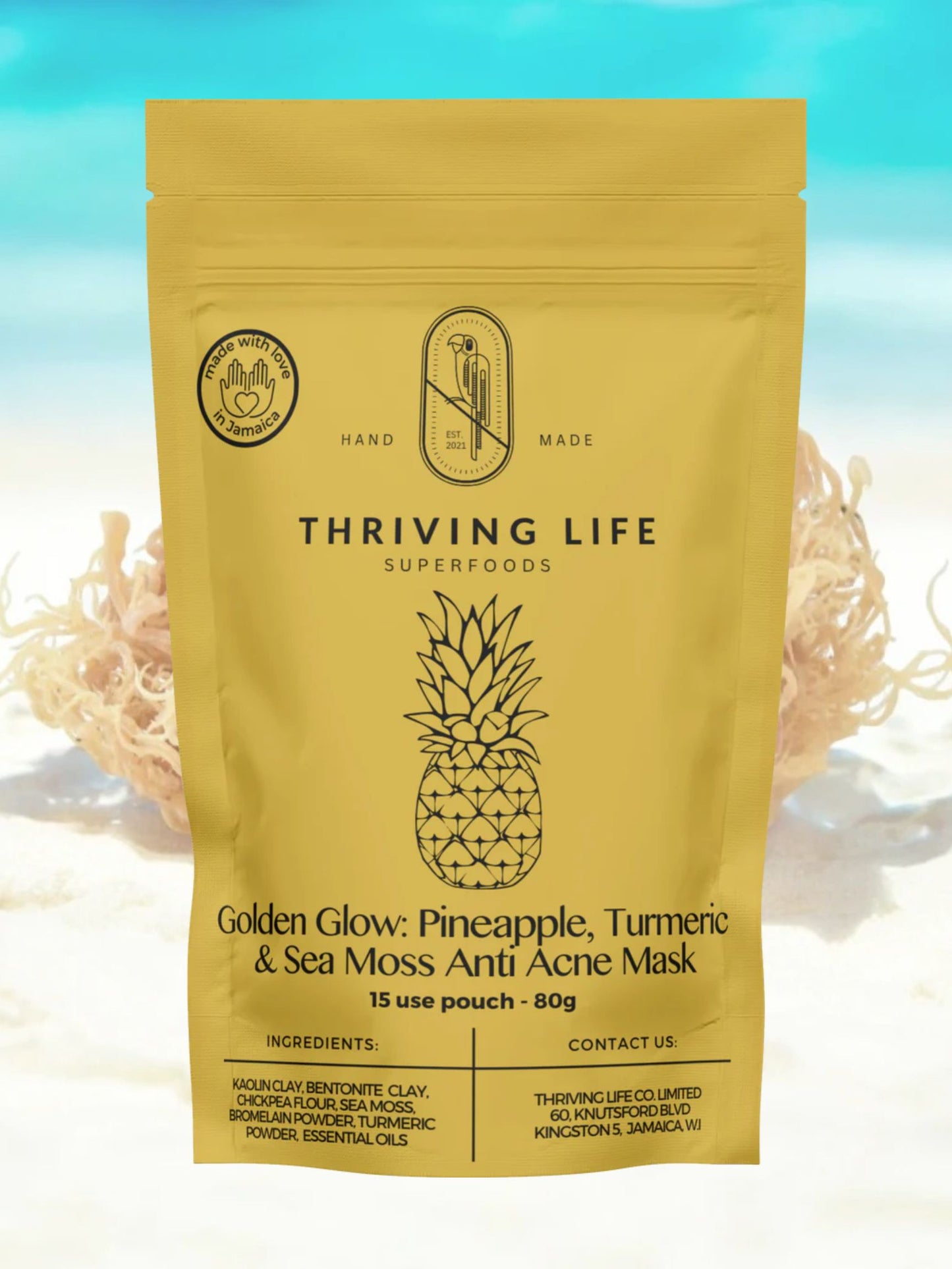 Golden Glow Anti-Acne Sea Moss Mask